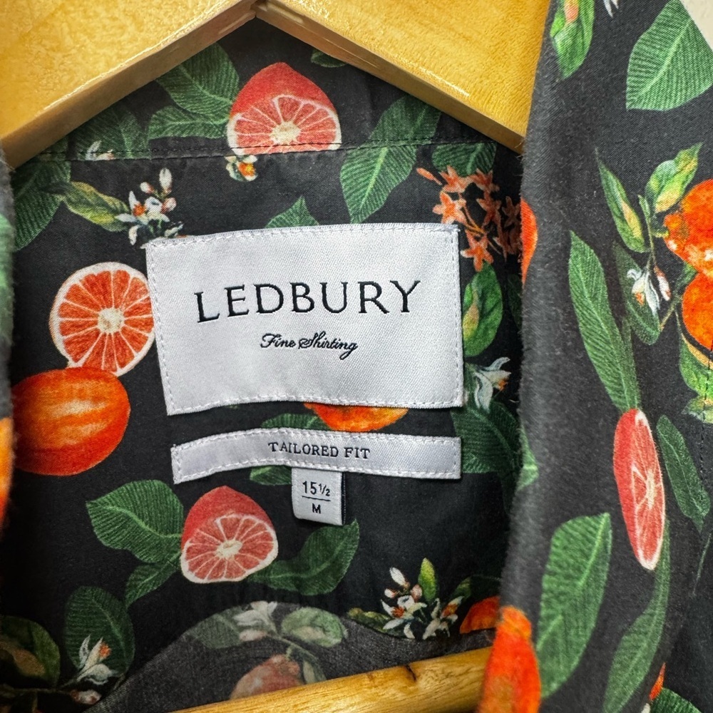 Vibrant Ledbury SS men’s citrus Print Men's Shirt - Picture 3 of 4